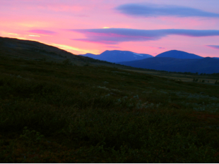 Sonnenuntergang ber dem Guvertfjllet